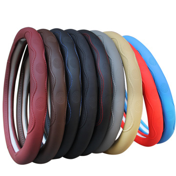 Universal 38cm Anti-Slip Luxury PU Leather Steering Wheel Cover: A Premium Interior Decoration Accessory for Enhanced Driving Comfort