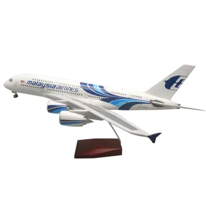 Wholesale 46CM Illuminated Airbus A380 Malaysia Airlines Simulation Aircraft Model