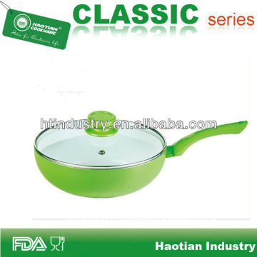 Aluminum ceramic coating wok with glass lid