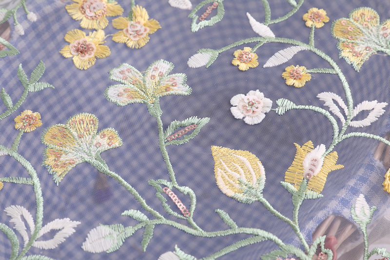 Glitter Spangle Embroidery Fabric