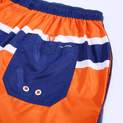 Peach Skin Stripe Quick Dry Swimming Shorts