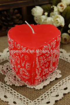 Valentine scented candle heart shaped candle factory price