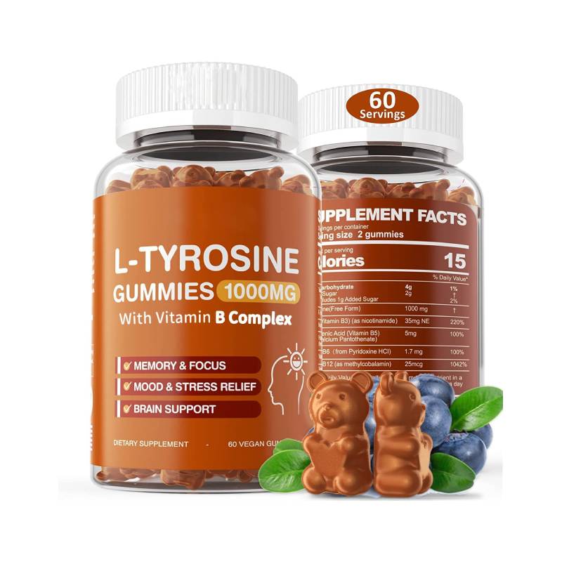 L-Tyrosine Gummies Vitamine B complexes complexes Brain Suppléments