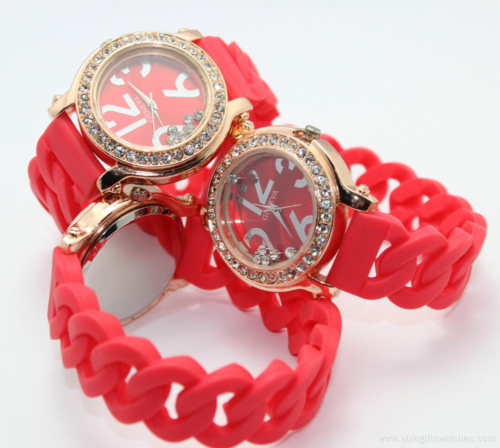 Silicone Vogue Lady Bracelet Watches Lady