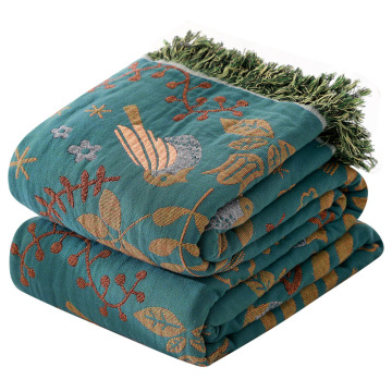 Big Size Vintage Gauze Woven Jacquard 100% Cotton Blanket
