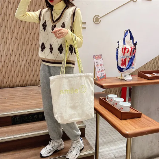 Durable Versatile Customized Plain Canvas Cotton Tote Bag