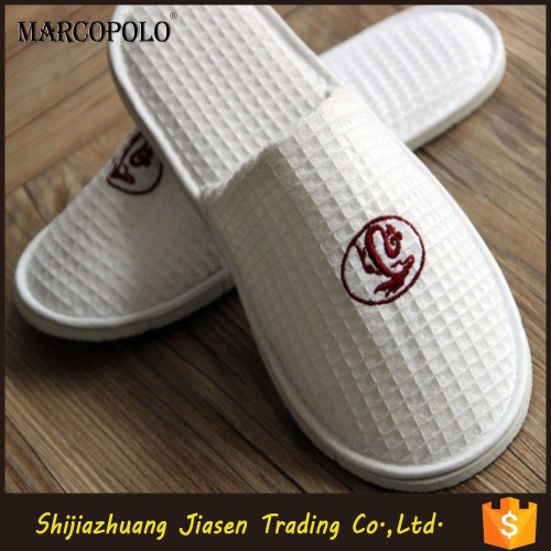 5 Star Hotel White Hotel Slippers With No Sole/100 Cotton Slipper With Eva Or Antislip Dots