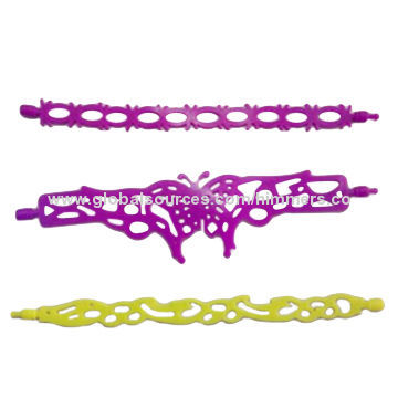 Customized promotional new design silicone hollow-out bracelet, 240*30*2mm