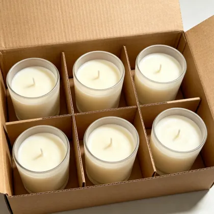 Glass Votive Candles Natural Paraffin/Soy Wax Candle