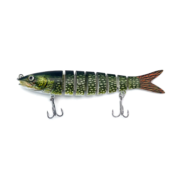 Multi-Jointed Rotating Flexibly ABS Spinner Bait for Bass with Rooster Tail