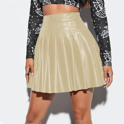 Women's Faux Leather Black Mini Skirt