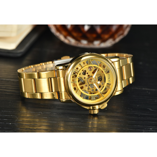 custom face skeleton automatic 24 hour movement mechanical watch