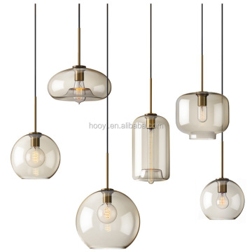 Retro Colorful Glass Hanging Ceiling Chandeliers for Restaurants and Bars
