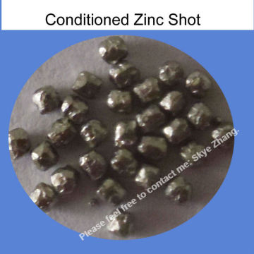 Sand blasting round zinc shot