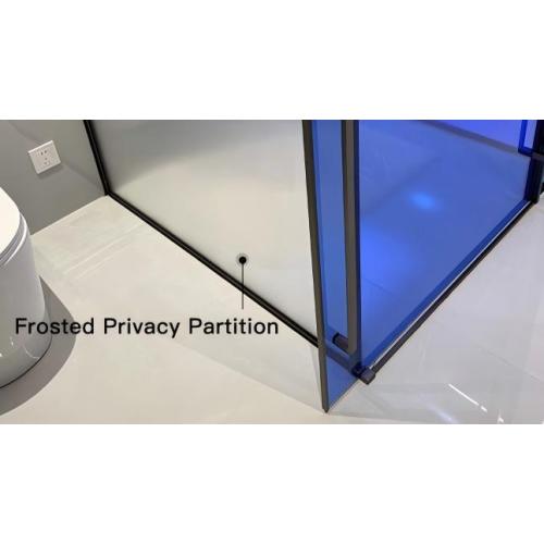 Caminhada em forma de T em box de chuveiro de vidro YPOO2