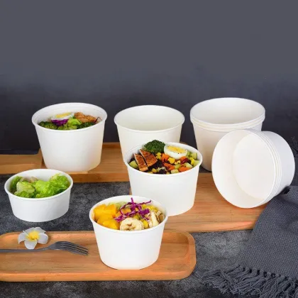 Disposable round rice bowl paper takeout packaging bowl