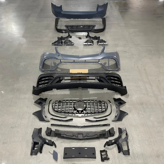 Car Bumpers for Mercedes-Benz GLC X253 2015-2019 GLC200 GLC250 GLC300 GLC63 - Front & Rear Bumpers with Grille Upgrade