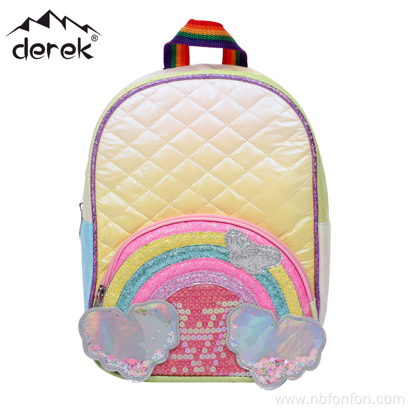 Quilted children's backpack/Rainbow cartoon backpack