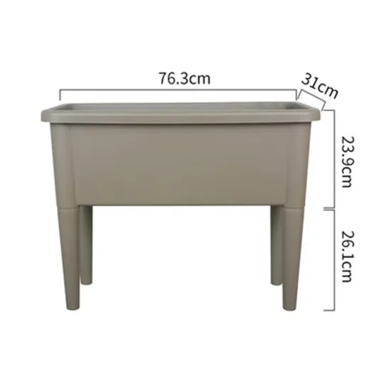 Rectangular large tall plastic raised planter