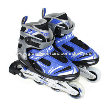 Adjustable Inline Skate Shoes, Transparent Flashing PU Wheel, ABEC-5 Bearing, Aluminum Alloy Frame