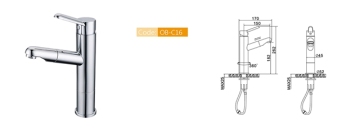 Contemporary Bathroom Rotating Pull-Out Vessel Sink Faucet