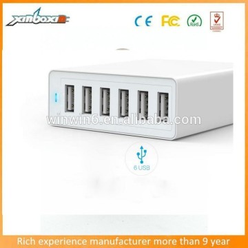 2015 Hot Sale 60 w 6- port USB Desktop Charger With CE/FCC/Rohs Certification