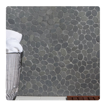 Natural Black Sliced River Stone for Floor and Wall Decoration