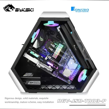 Bykski Distro Plate for JONSBO TR03 - 360 Radiator Water Cooling Loop, 12V/5V RGB Sync