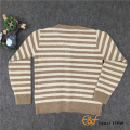 Zweifarbige Streifen Langarm Strickjacke Pullover für Kinder