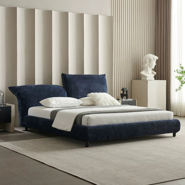 Cama de cuero de lujo moderna ideal ideal para juegos de dormitorio