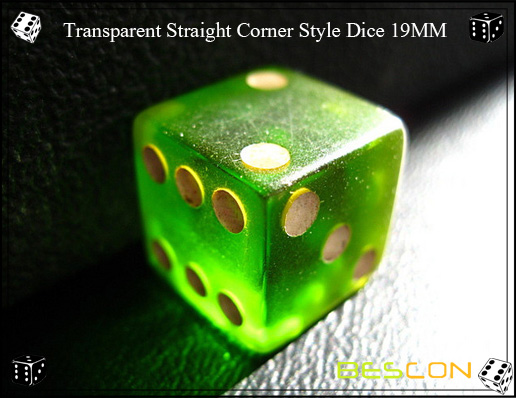 Transparent Straight Corner Style Dice 19MM