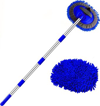 SEQ 62" Scratch-Free Car Wash Brush Kit with Long Handle Microfiber Mitt Mop Sponge Cleaning Brush Kit