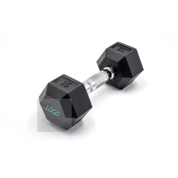 Customizable Black Rubber Hex Dumbbell Set for Weight Lifting and Fitness Equipment