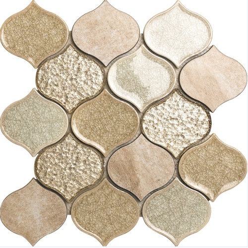 golden foil background porcelain mosaic