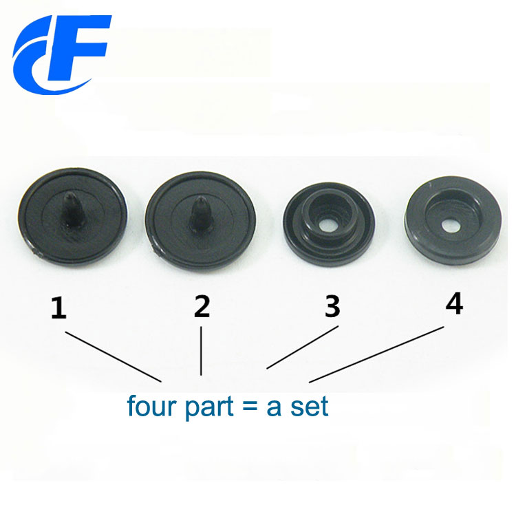 Custom Black Plastic Snap Button Fastener For Clothes