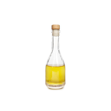 botella de vino de vidrio de 100 ml de rayas verticales con corcho