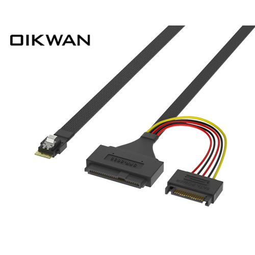 SlimSAS SFF-8654 4i to U.2 SFF-8639+Power 15P SATA