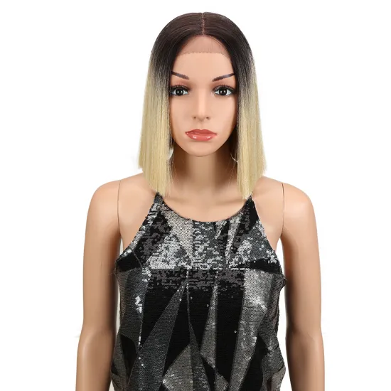 Magic Hair 10 Inch Short Straight Lace Front Wigs For Black Women Synthetic Wigs Hair ombre blonde Heat Resistant Fiber Hair