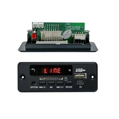 5V MP3 Audio Decoder with Amplifier, AUX, and FM Features