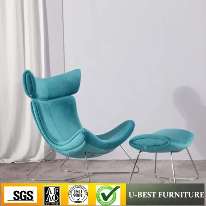 Nordic Imola Recliner: Designer Living Room Lounge Chair with Ottoman