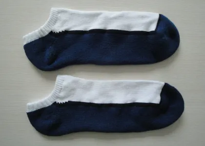 Autumn / Spring Sports Wool Ankle Socks , White / Black Athletic Sox