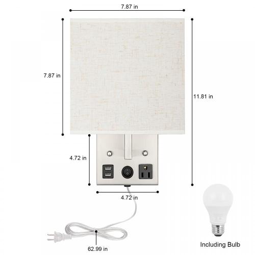 Grey Plug in Wall Mount Lamp Lâmpões