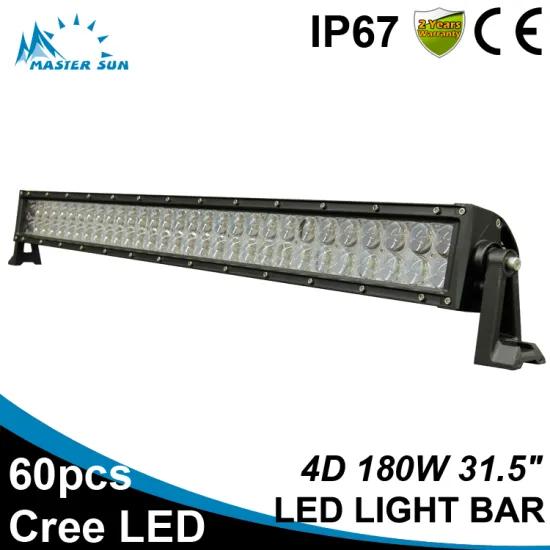 Waterproof 4D 31.5inch 180w led tractor work light car led light bar off road led light bar
