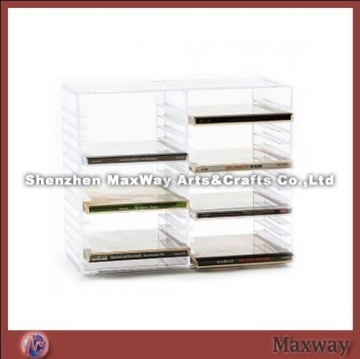 Modern Clear Acrylic CD Rack for Living Room