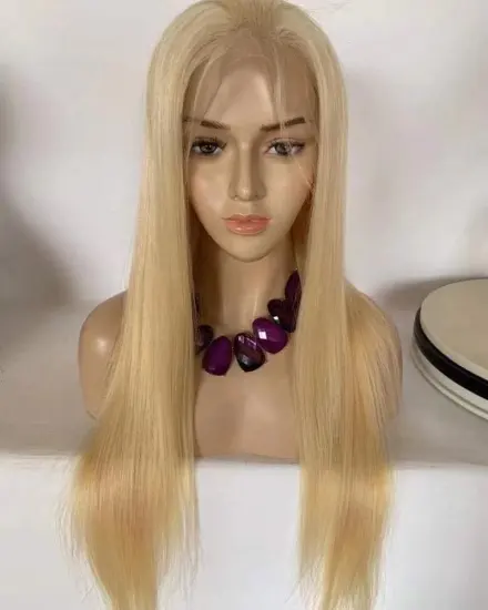 Good Selling Natural Straight Lace 100 Wholesale 100% Vendor Front Human Hair Wig Blonde