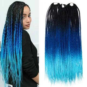 Wholesale Ombre 24 inch Heat Resistant Fiber Bulk Box Braid Crochet Braids 24 Roots/pack Synthetic Braiding Hair Extensions