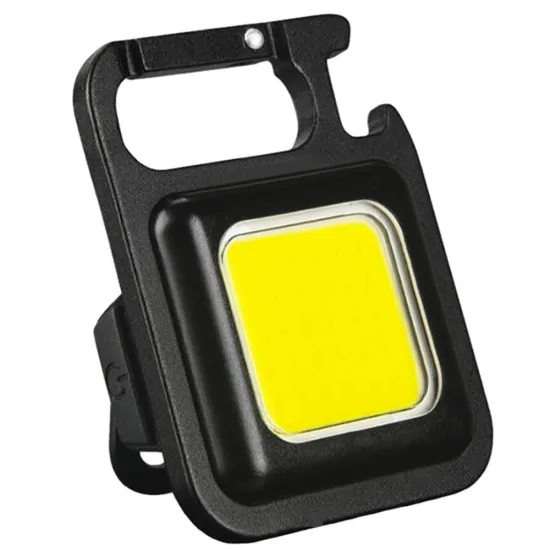 Mini Aluminum Rechargeable Portable Waterproof COB LED Camping Keychain Flashlight