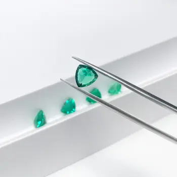 Columbia Hydrothermal Triangle Cut Lab Grown Emerald