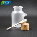 ABS o botella de sal de baño PP con tapa de madera y cuchara botella de plástico de 100G
