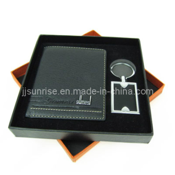 Leather Wallet Gift Set with Keyring (JJ-8020)